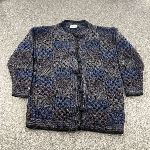 Blarney Woolen Mills Ireland Wool Sweater Fishermans Ireland Cardigan Hand‎ Knit - Picture 1 of 8